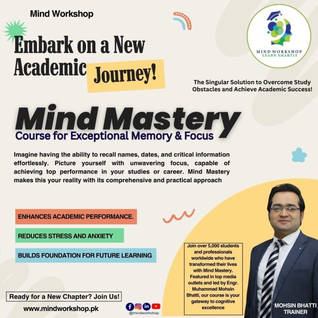 Mind Mastery Mind Workshop Mohsin Bhatti Memory is a skill that can be improved Mind Workshop with Mohsin Bhatti Mind Mastery: Course for Exceptional Memory