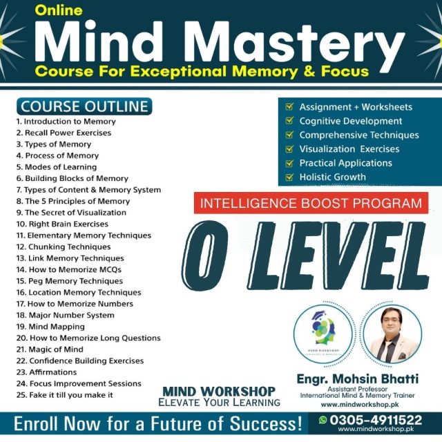 Mind Mastery Mind Workshop Mohsin Bhatti Memory is a skill that can be improved Mind Workshop with Mohsin Bhatti Mind Mastery: Course for Exceptional Memory